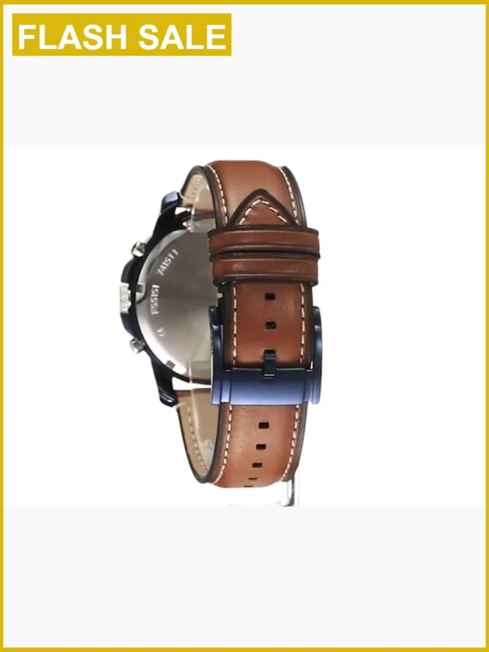 Men's Quartz Chronograph Watch 44mm Leather Strap Water Resistant